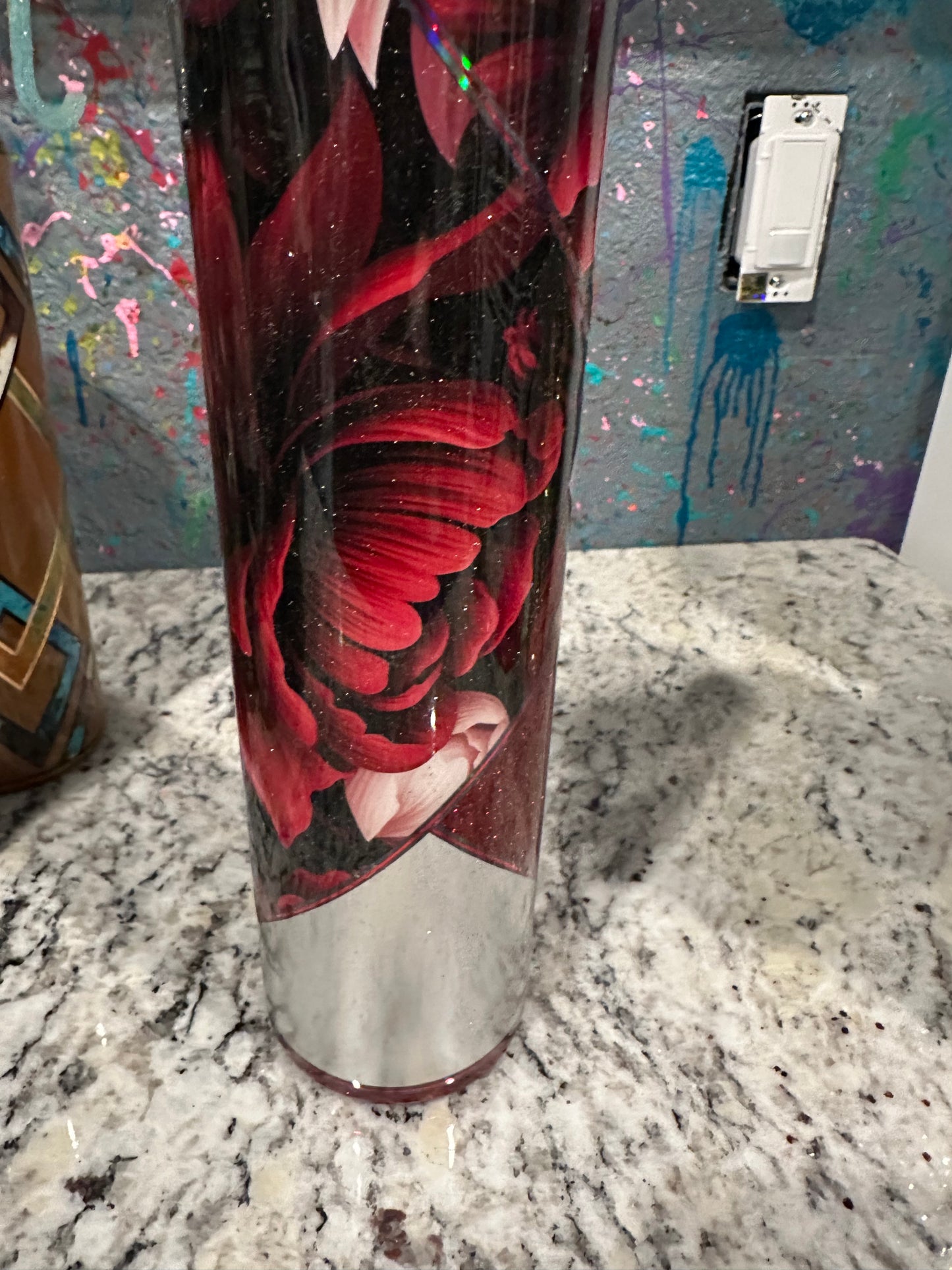 M 350Z BASKET RED SILVER FLORAL