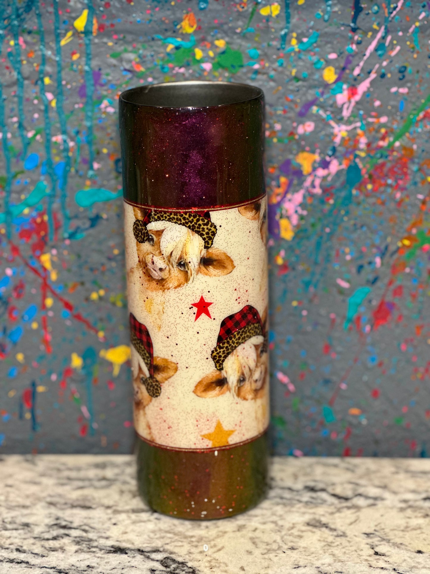 30oz winter cow tumbler