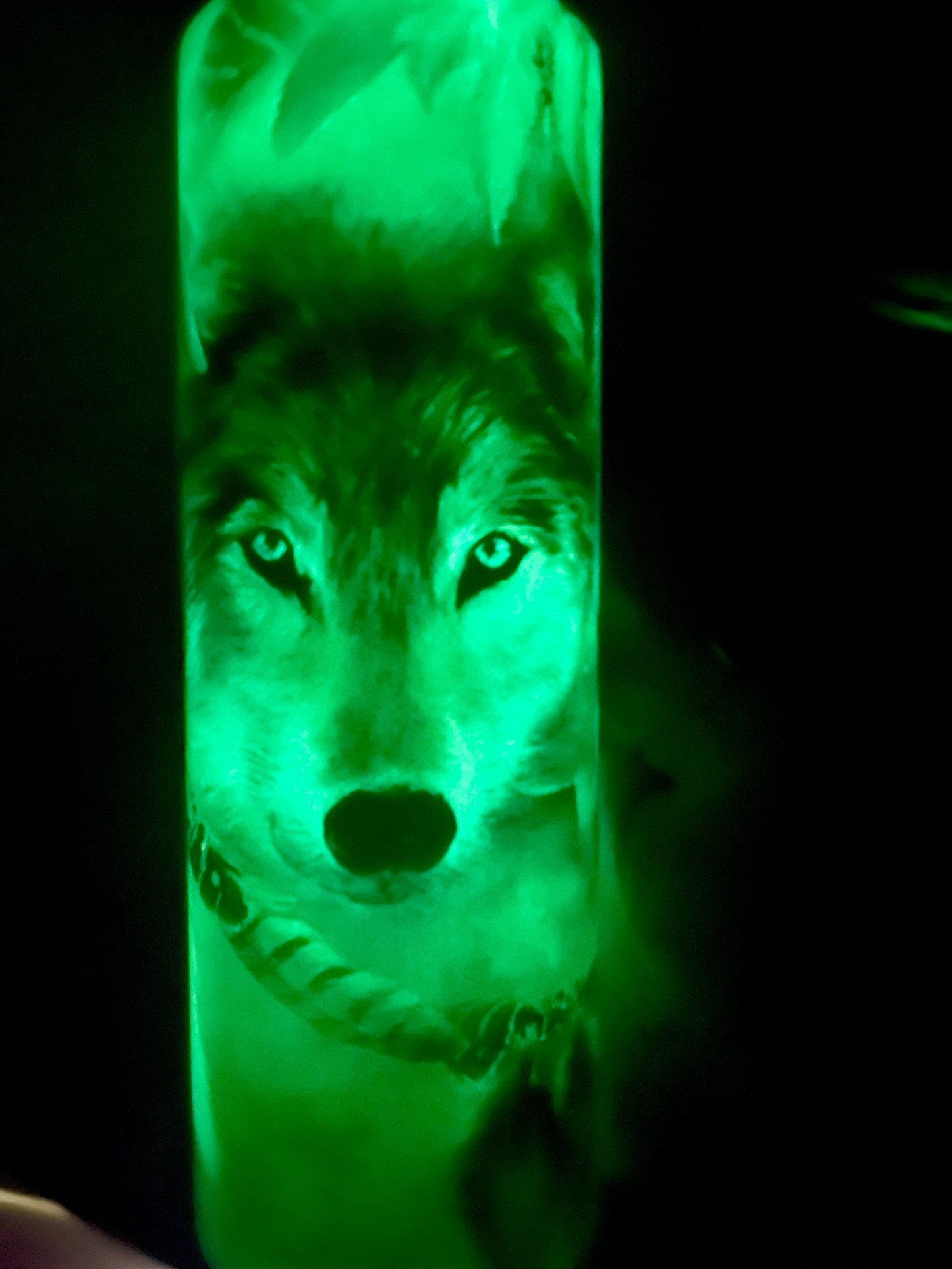 custom glow sublimation tumbler 20oz skinny green