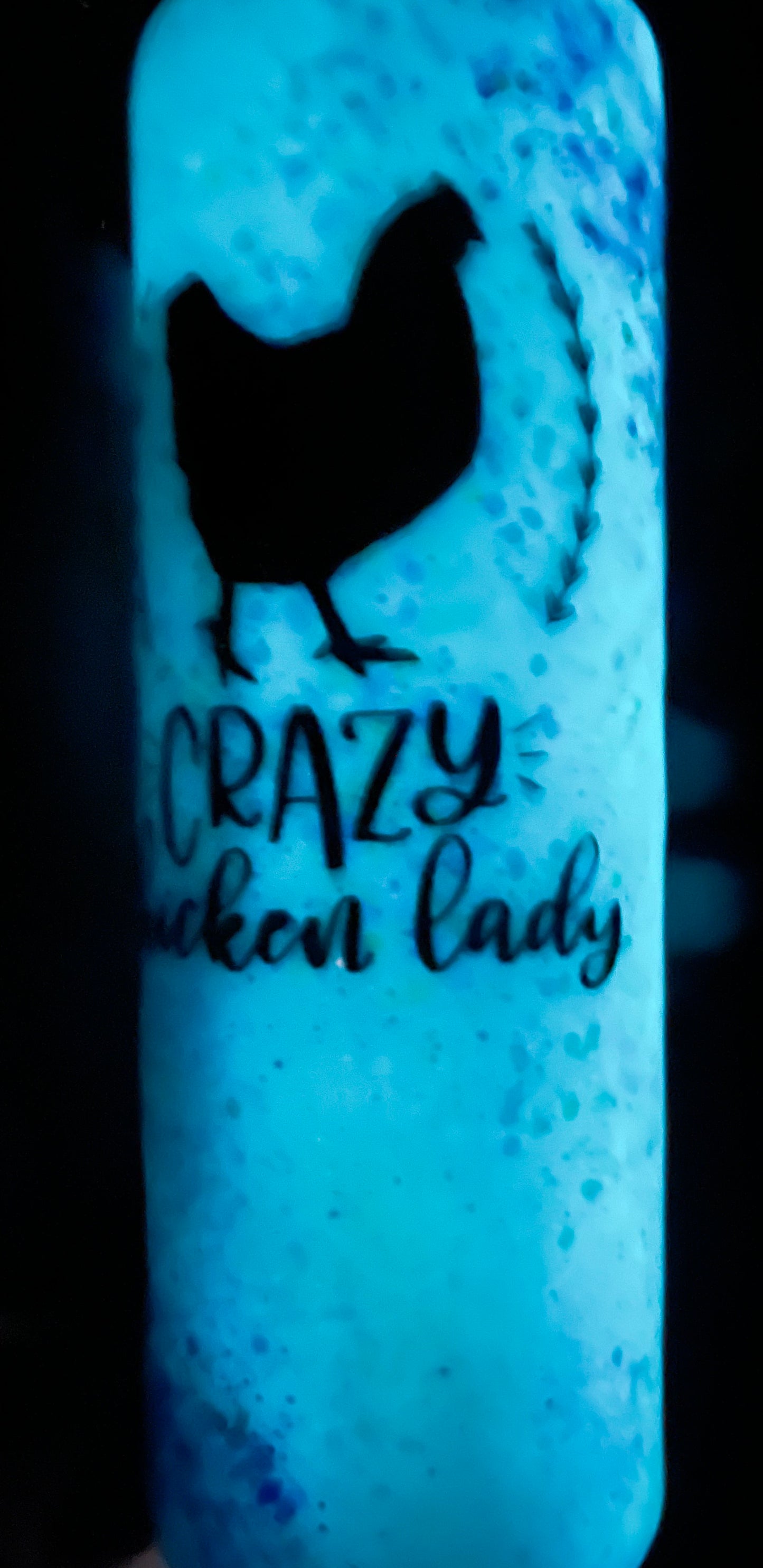 custom glow sublimation tumbler 20oz skinny blue