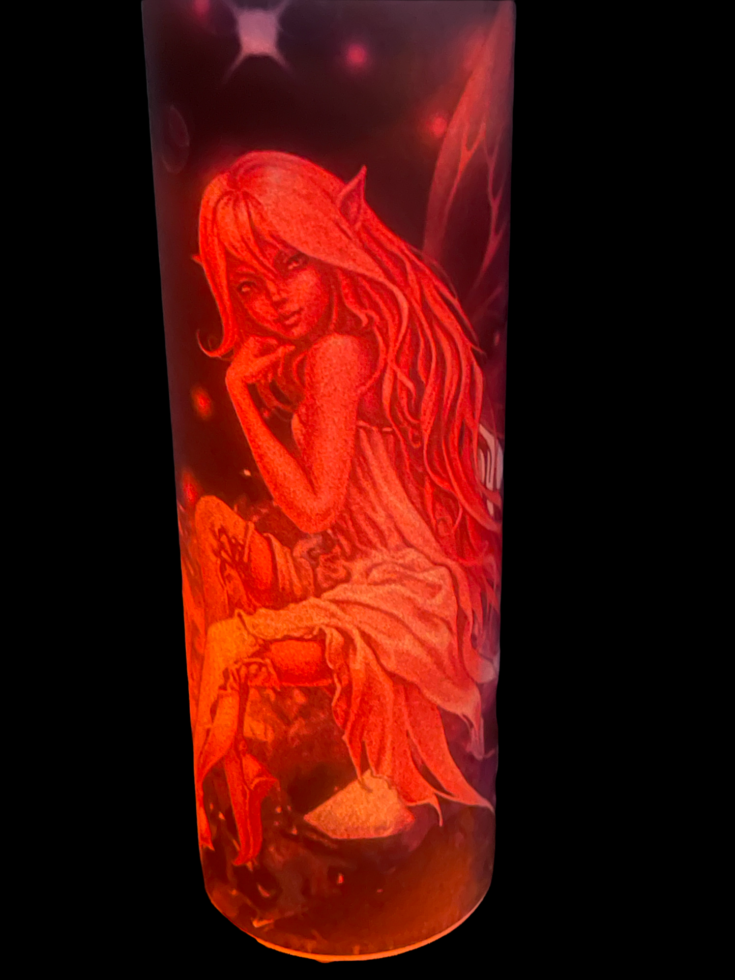 custom glow sublimation tumbler 20oz skinny red/orange