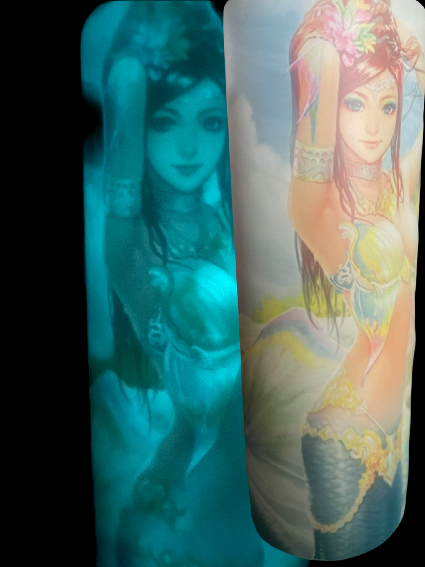 sexy mermaid glow 20 oz skinny tumbler