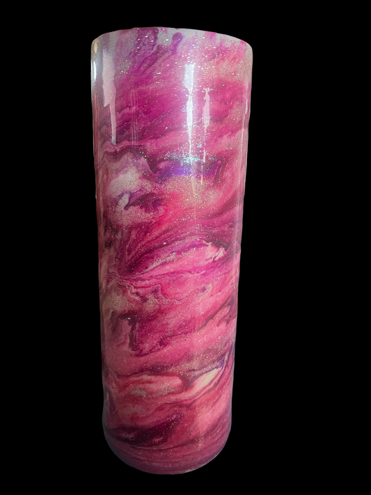 pink swirl 20 oz skinny tumbler