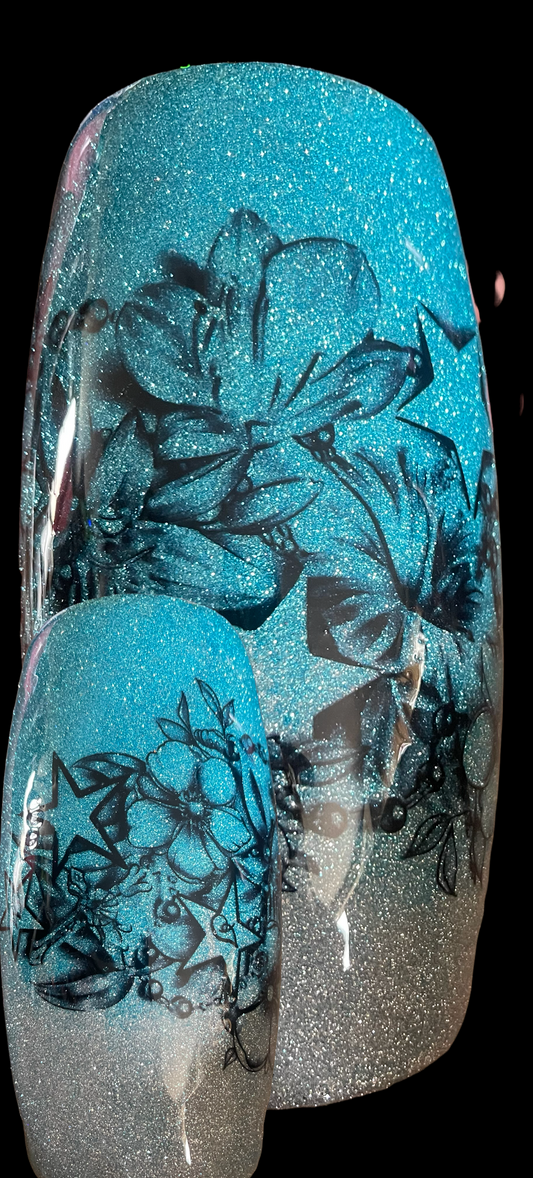 turquoise floral rosary 25 oz barrel tumbler